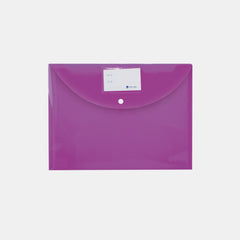 Atlas Document Bag With Card Pocket & Button, Full Size- Purple