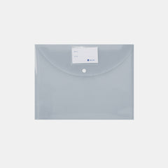 Atlas Document Bag With Card Pocket & Button, Full Size- Grey