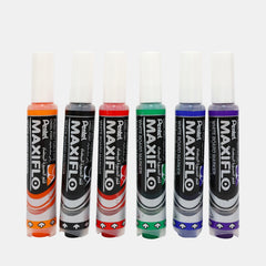 Pentel Maxiflo Chisel Tip Whiteboard Markers – Assorted Colours (Pack Of 6)