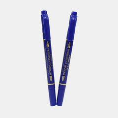 Pentel Twin Tip Permanent Marker – Fine & Extra Fine Tips, Blue (2Pcs)