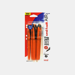 Uni-Ball Air Micro Orange Barrel Pen- Blue Ink (Pack Of 6)