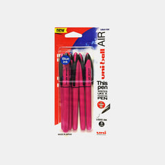 Uni-Ball Air Micro Pink Barrel Pen- Blue Ink (Pack Of 6)