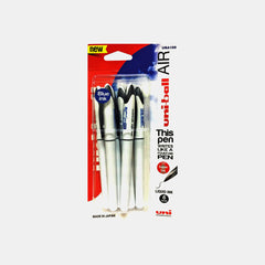 Uni-Ball Air Micro White Barrel Pen- Blue Ink (Pack Of 6)