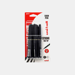 Uni-Ball Sign Pen 0.7 Mm- Strong Felt Tip (Black-  Pack Of 8)