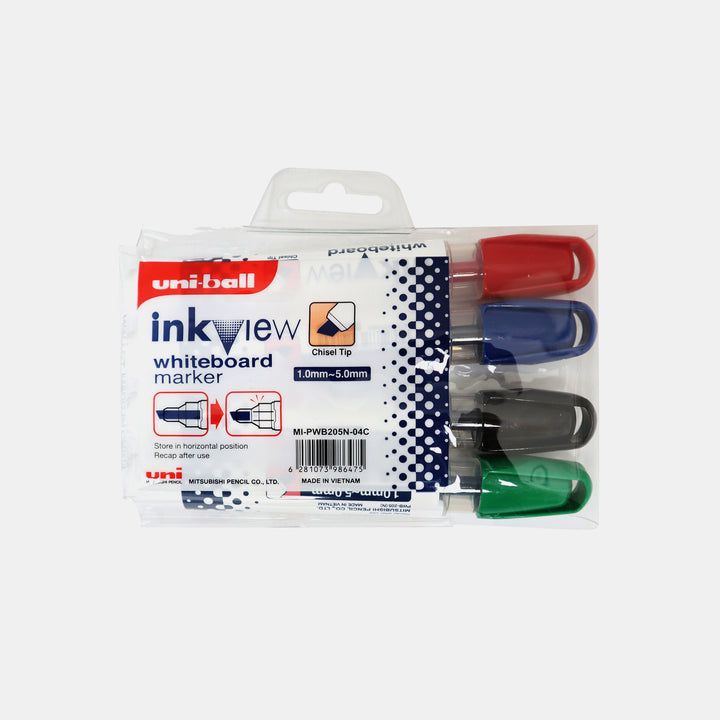 Uni-Ball Inkview Whiteboard Marker - Chisel Tip (Pack Of 4 Colors ...