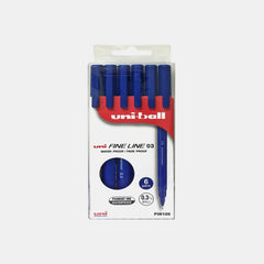 Uni-Ball Fine Line 0.3 Mm- Blue (Pack Of 6)