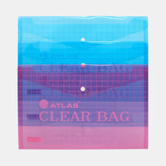 Atlas Clear Document Bag With Snap Closure, Assorted Colours (6 Pieces)