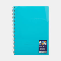 Maxi Wire-O Coloured Polypropylene A4 Notebook - Blue (80 Sheets)
