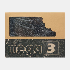 Munchbox Mega 3 Compartments Bento Style Lunchbox with Artwork Tray- Sparkle Black