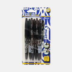 Pilot Frixion Ball Erasable Roller Pen 0.7Mm - Black (6 Pieces)