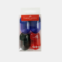 Faber‑Castell Mini Apple Sharpener, Single Hole (4 Pcs- Assorted Colours)