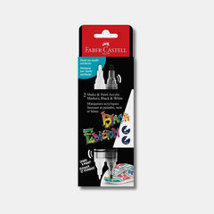 Faber‑Castell Black Edition Shake & Paint Markers- Black And White (Pack Of 2)