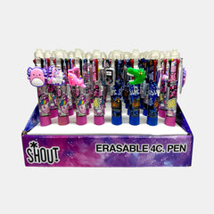 Shout Erasable 4-Colour Gel Pen (Assorted Design, Single Pen)