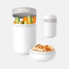 Bentgo Snack Cup 2‑Compartment Leak‑Proof Container – White