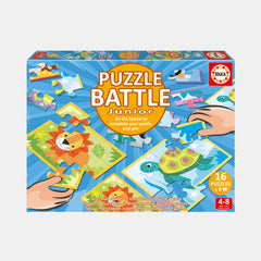 Educa Puzzle Battle Jr – Animals (Kids Puzzle Game – 16 × 9 Pieces)