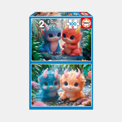Educa Cute Monsters- Kids Jigsaw Puzzle (Dual Puzzle Set – 2 × 20 Pieces)