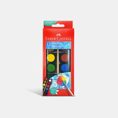 Faber‑Castell Watercolours Set Of 12 With Brush ( 24 Mm Pans)