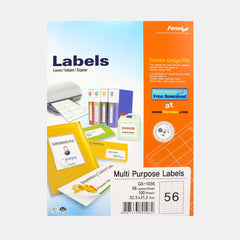 Formtec Self?Adhesive Labels – 56 Labels Per Sheet, 100 Sheets, White (52.5 X 21.2Mm)