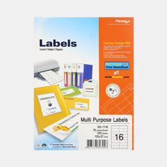 Formtec Self?Adhesive Labels – 16 Labels Per Sheet, 100 Sheets, White (105 X 35Mm)