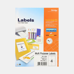 Formtec Self?Adhesive Labels – 4 Labels Per Sheet, 100 Sheets, White (105 X 148Mm)
