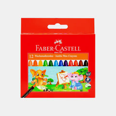 Faber‑Castell Jumbo Wax Crayons (12 Colours-Round, 90 Mm)