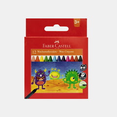 Faber‑Castell Wax Crayons (12 Colours- Round, 90 Mm)