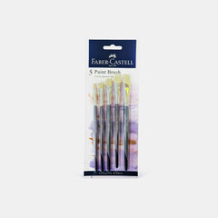 Faber‑Castell Synthetic Hair Paint Brushes, Flat Tip- Set Of 5 (Sizes 6, 8, 12, 14, 16)