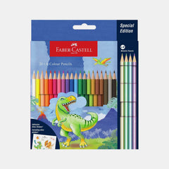 Faber‑Castell Dinosaur Colour Pencils, 20 Colours With 4 Metallic Colours