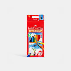 Faber‑Castell Junior Triangular Colour Pencils With Sharpener- 10 Colours