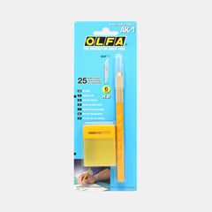 Olfa Ak-1 Pen Type 6 Mm Art Knife Precision Cutting With 25 Spare Blades (1 Knife Plus 25 Spare Blades)