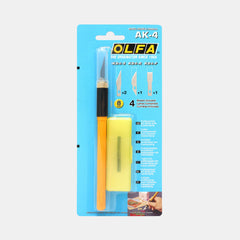 Olfa Ak?4 Cushion Grip Art Knife – Precision Cutting Tool 5Pcs (1 Art Knife And 4 Assorted Blades)