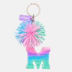 Pastel Pom Pom Scented Alphabet Keyring
