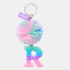 Pastel Pom Pom Scented Alphabet Keyring
