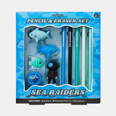 Sea Raiders Eraser Pencil Box Set
