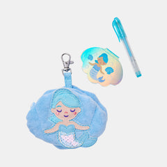 Fluffy Mermaid Mini Pen Pal Notepad Keyring