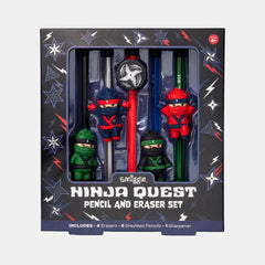 Ninja Quest Pencil And Eraser Set