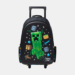 Minecraft Trolley Backpack With Light Up Wheels Black