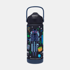 Minecraft Squiggle Insulated Stainless Steel Drink Bottle 550Ml Black