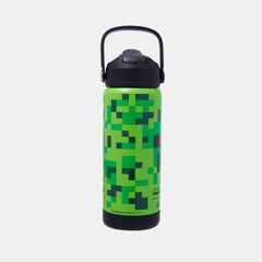 Minecraft Squiggle Insulated Stainless Steel Drink Bottle 550Ml Green