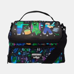 Minecraft Large Dual Strap Lunchbox Black