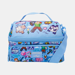 Minecraft Large Dual Strap Lunchbox Light Blue