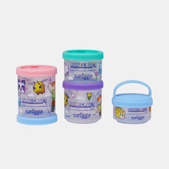 Minecraft Snack N' Stack Containers X4 Light Blue